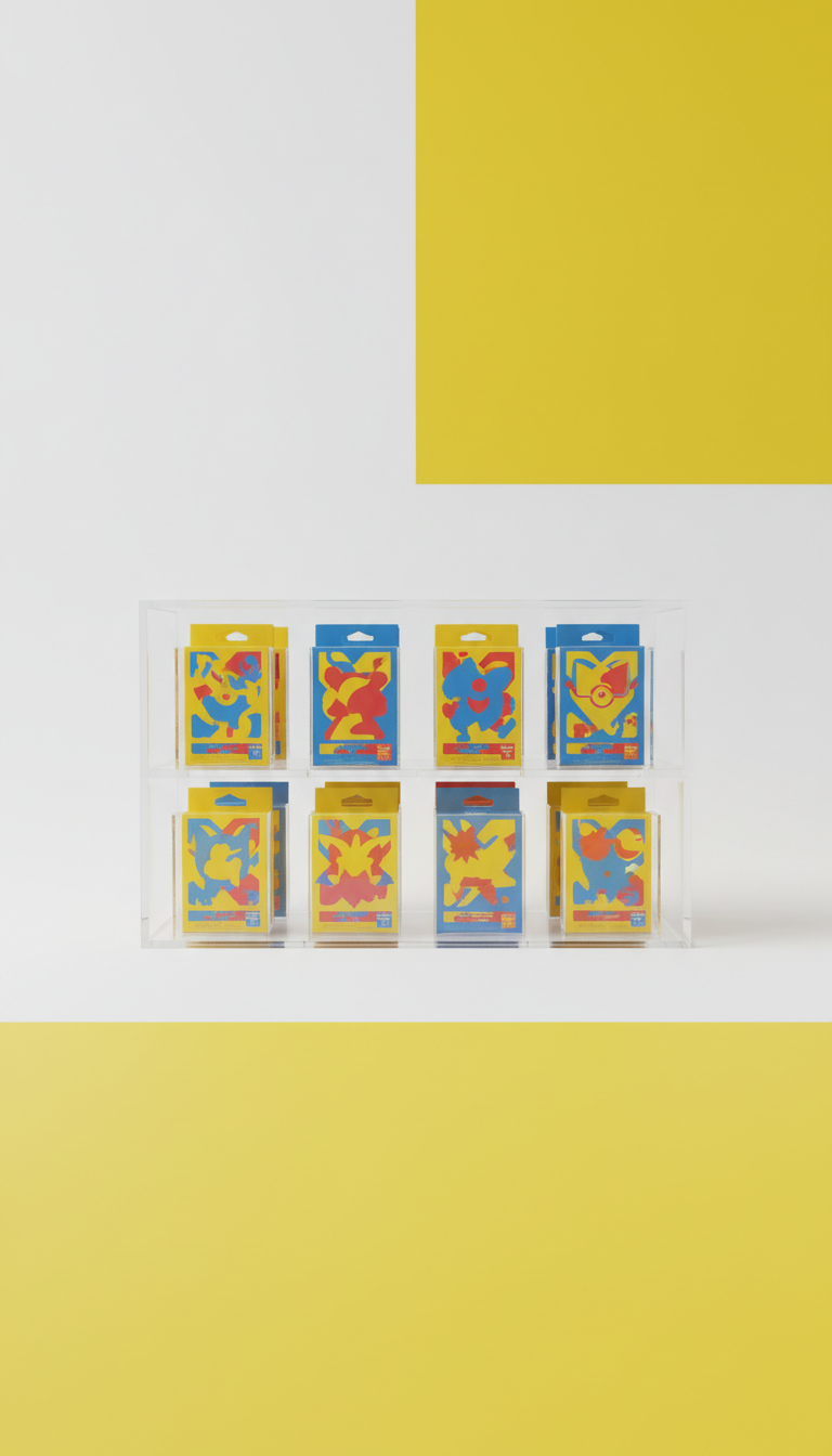 Pokémon graphic display case—colorful Poké Ball design